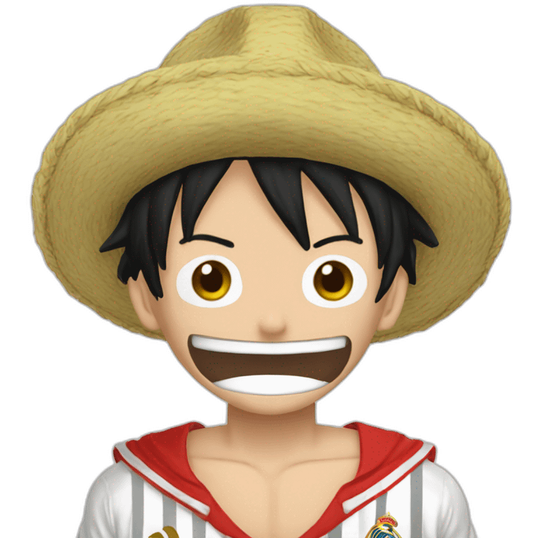 Luffy avec maillot Real Madrid am emoji