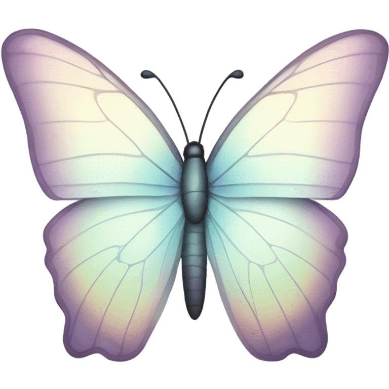 Pastel white iridescent butterfly emoji