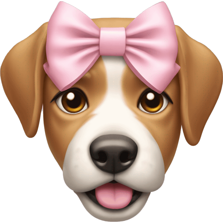 dog with light pink bow  emoji