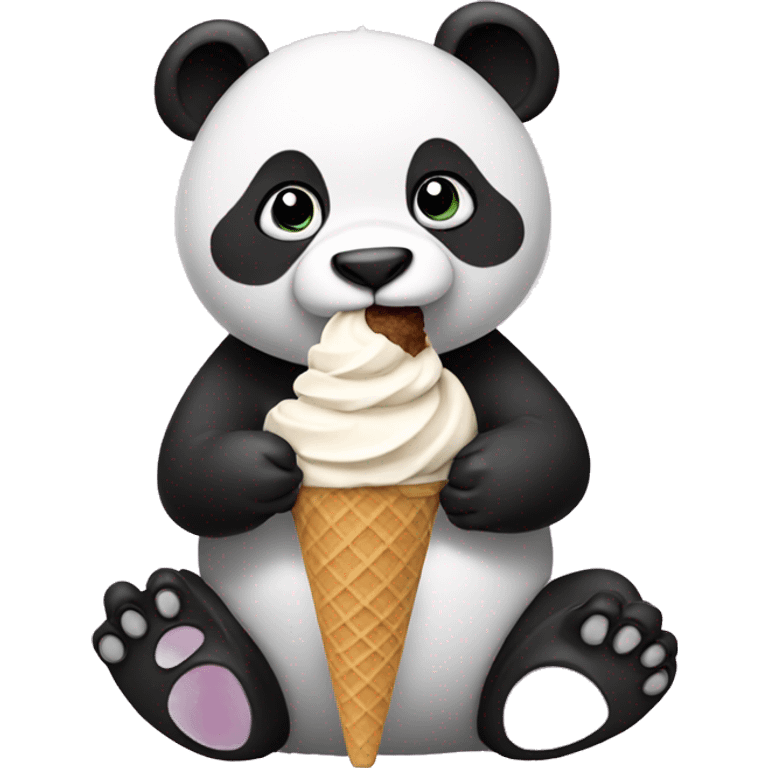 Panda eating ice cream emoji