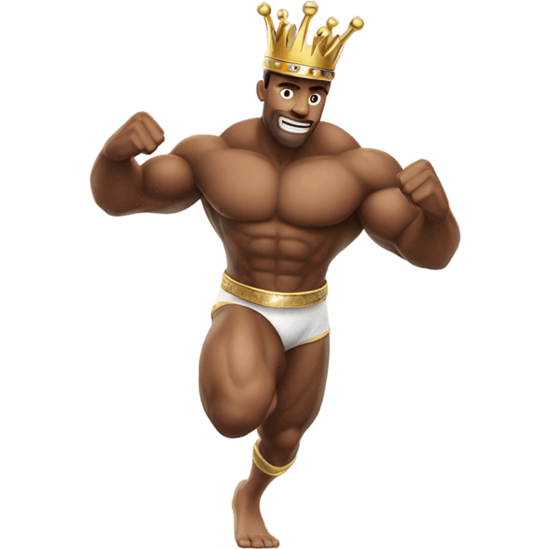 Cardio king running fast with crown emoji