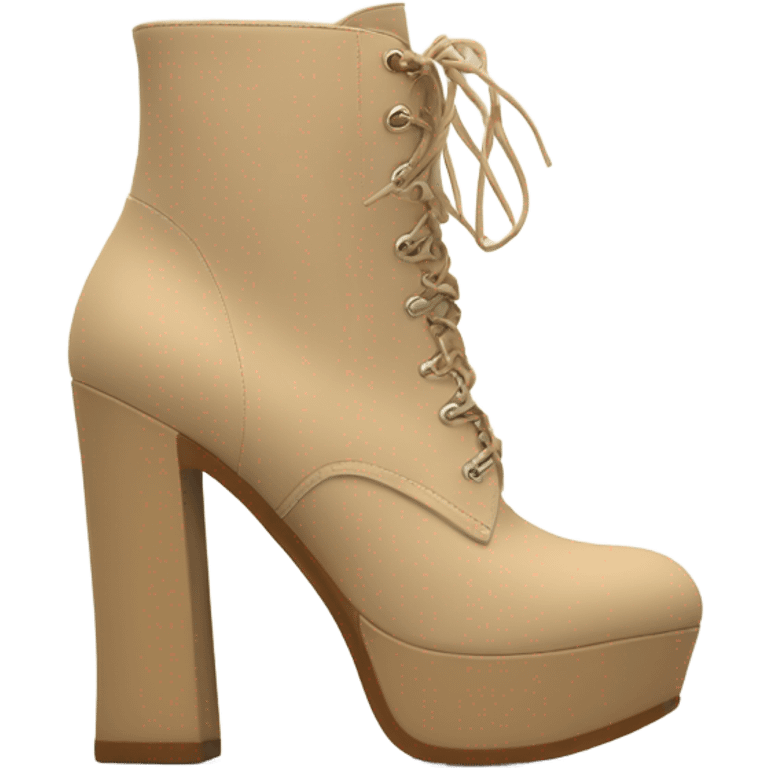 Beige platform heeled boots emoji