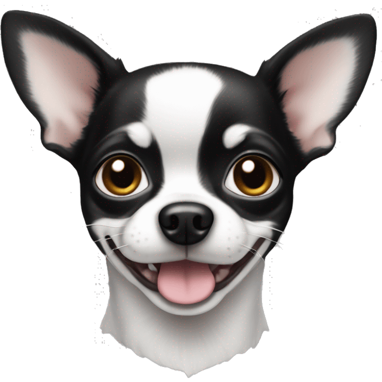 little black and white chihuahua with underbite  emoji