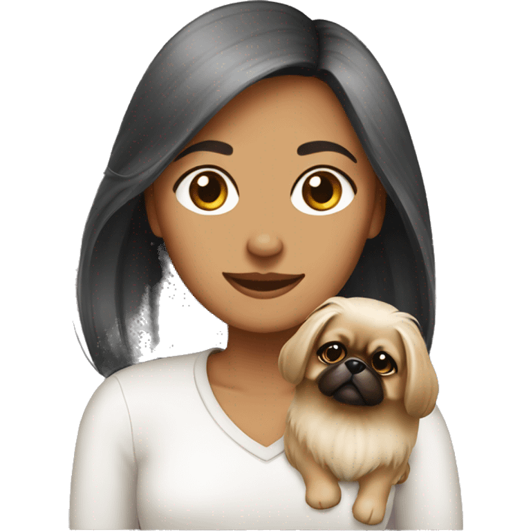 Women with Pekingese emoji