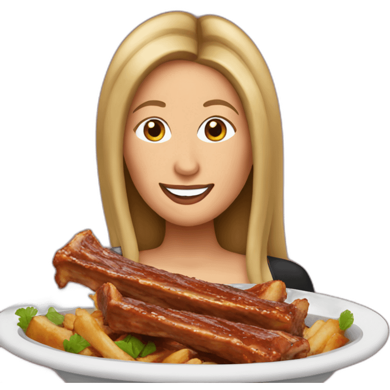 barbra streisand eating ribs emoji