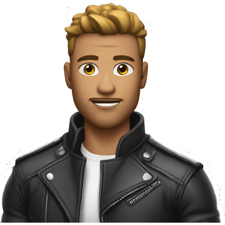 Muscular man in biker jacket  emoji