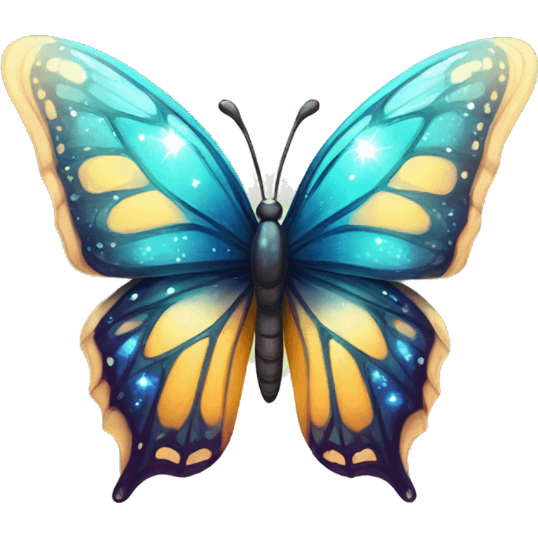 Shiny starry glossy butterfly emoji