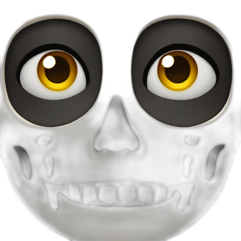 skeleton with makeup emoji