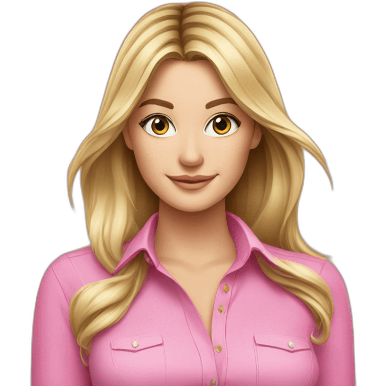 iJustine wearing pink shirt holding pink iPhone 15 emoji