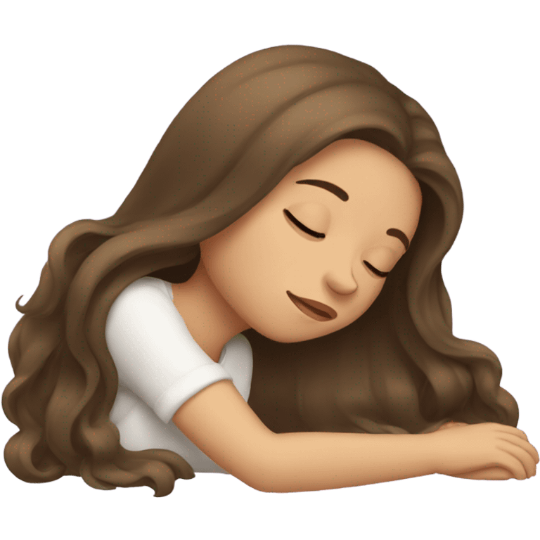 sleeping brunette girl emoji