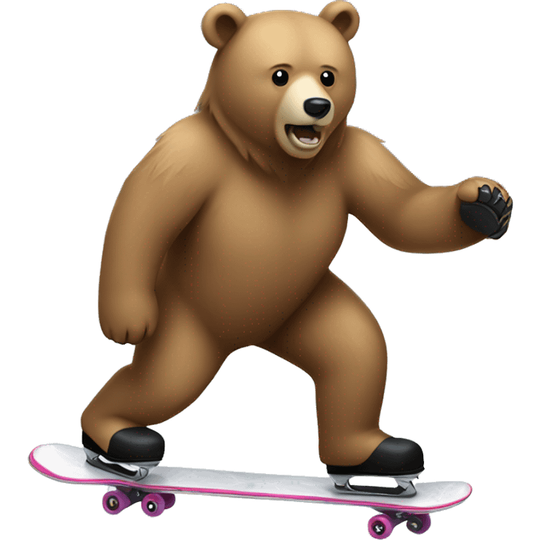 a bear skating on ice emoji