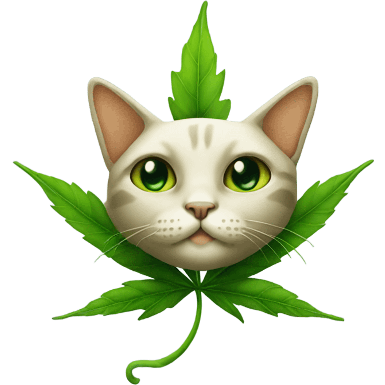 Weed leaf cat emoji