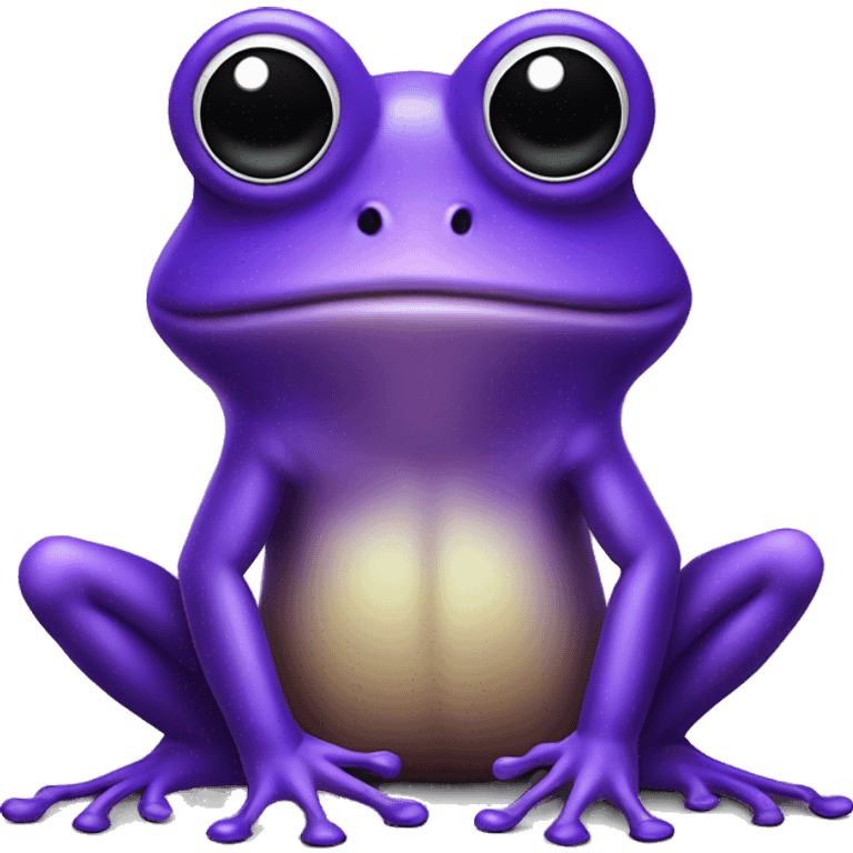 Purple frog with three legs and a top had and monocle  emoji