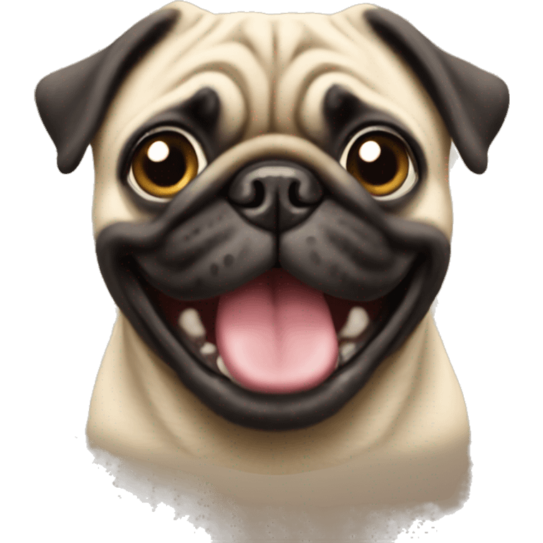 Pug happy face emoji