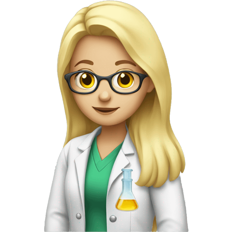 Blonde girl doing chemistry  emoji