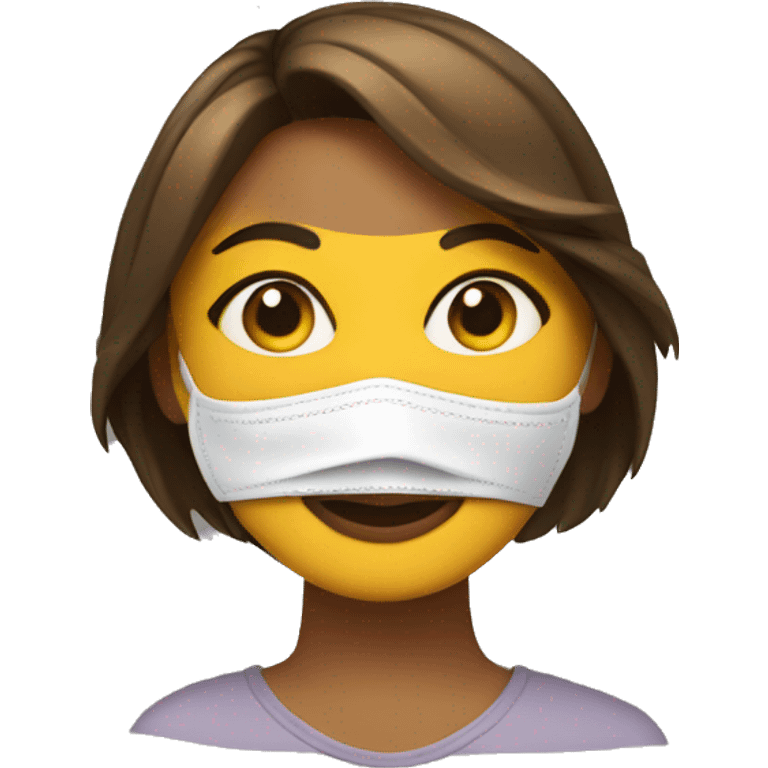 Chica con mascarilla emoji