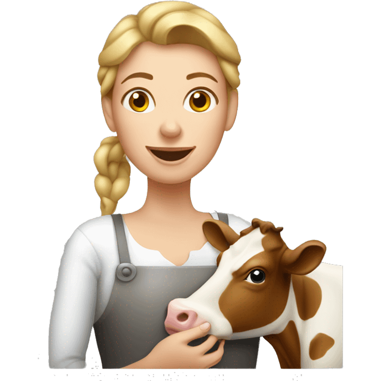 woman milking cow emoji