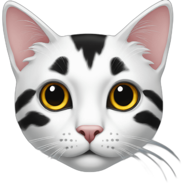 cat white face large black spot emoji