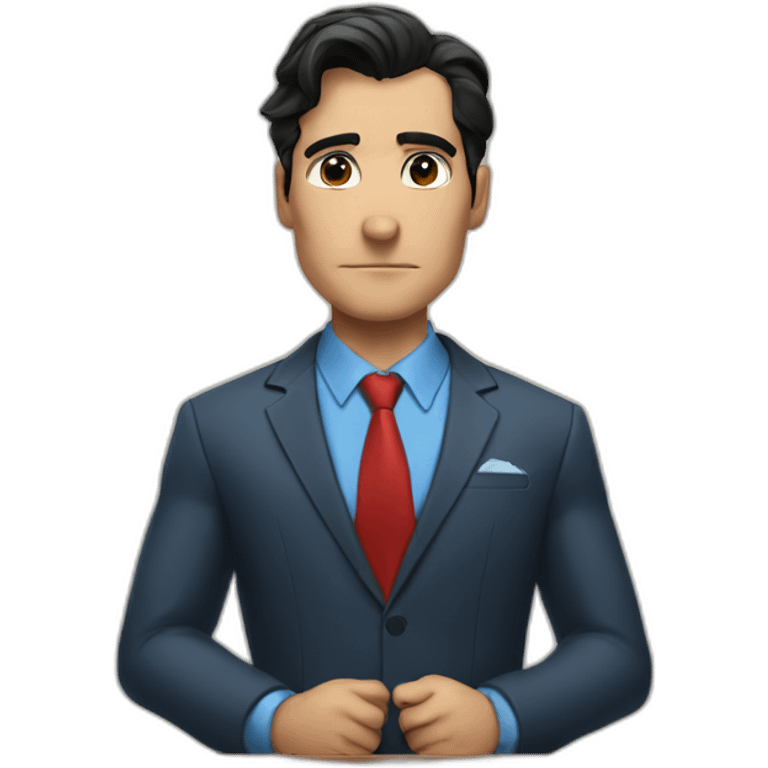 superman in a business suit takes the stand emoji