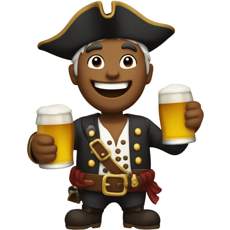 Happy pirate with a beer emoji