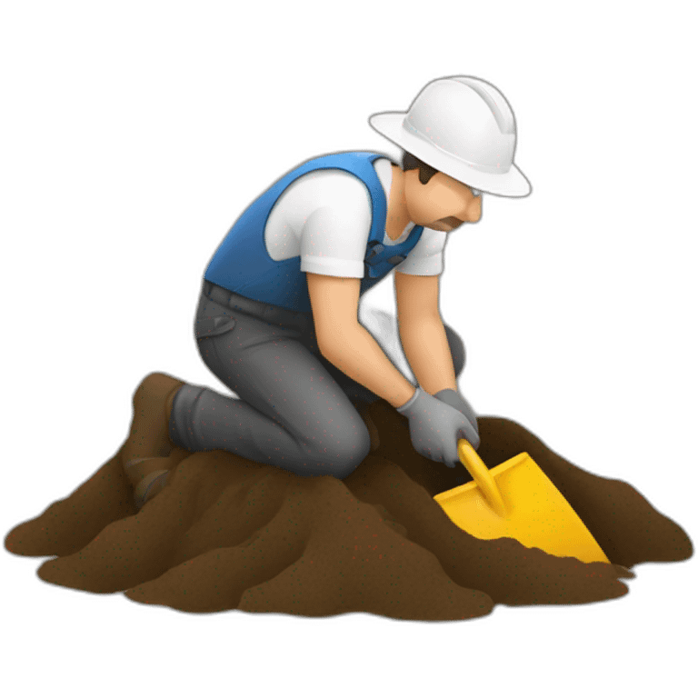 A man digging hole emoji