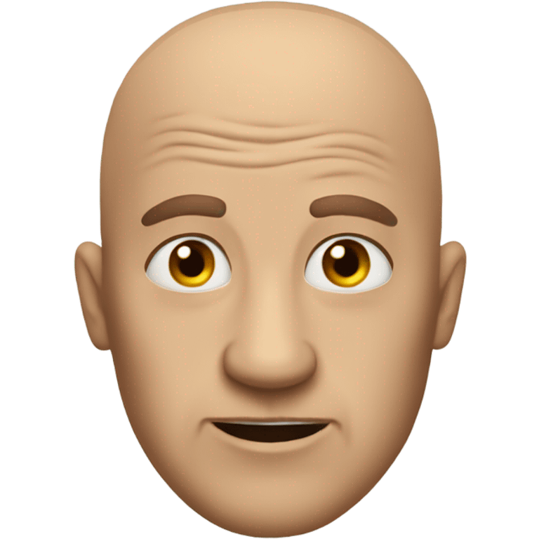 Man with bald head acting like a crazy person that looks special  emoji