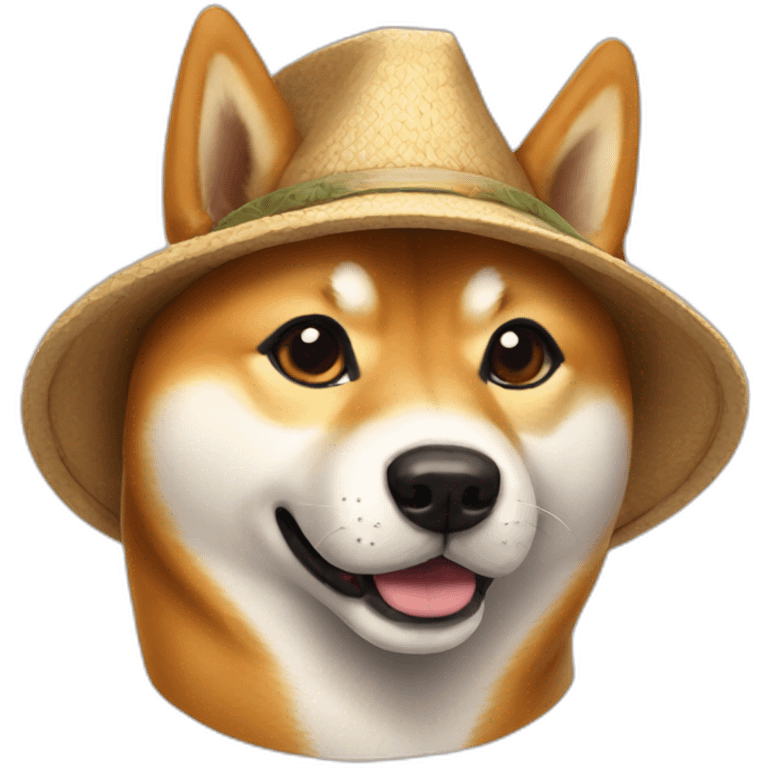 Shiba avec chapeau chinois emoji