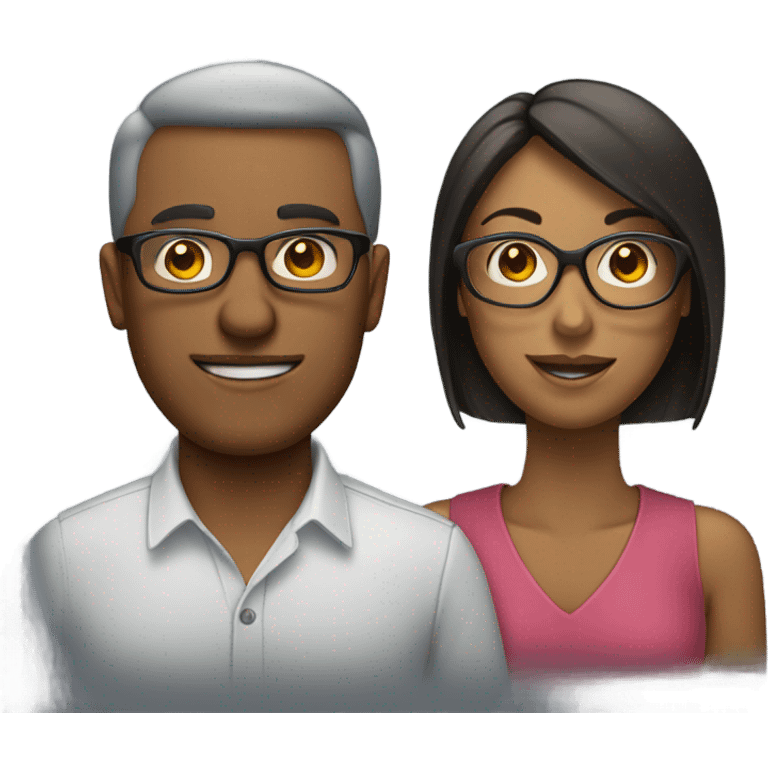 Couple men, women With Glases emoji