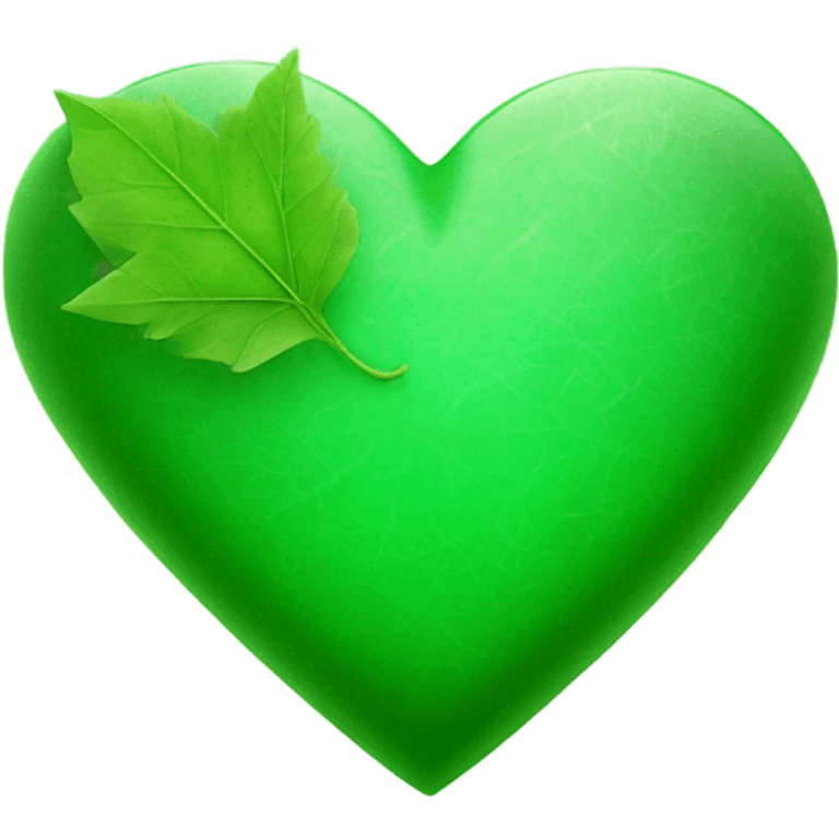 green heart with leaf texture and star on top   emoji