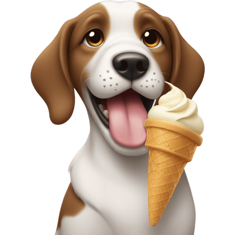 Dog eating ice cream emoji