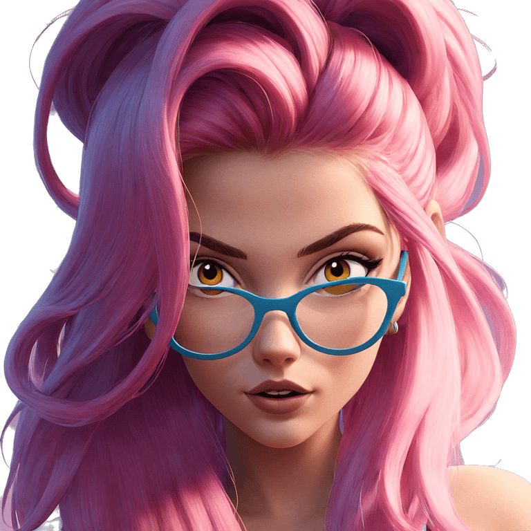 girl with pink hair portrait emoji