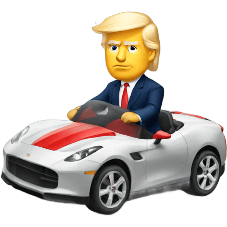 Trump riding a sports car  emoji