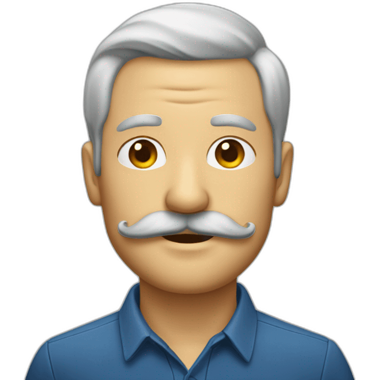 Retraité homme moustache sans cheveux emoji