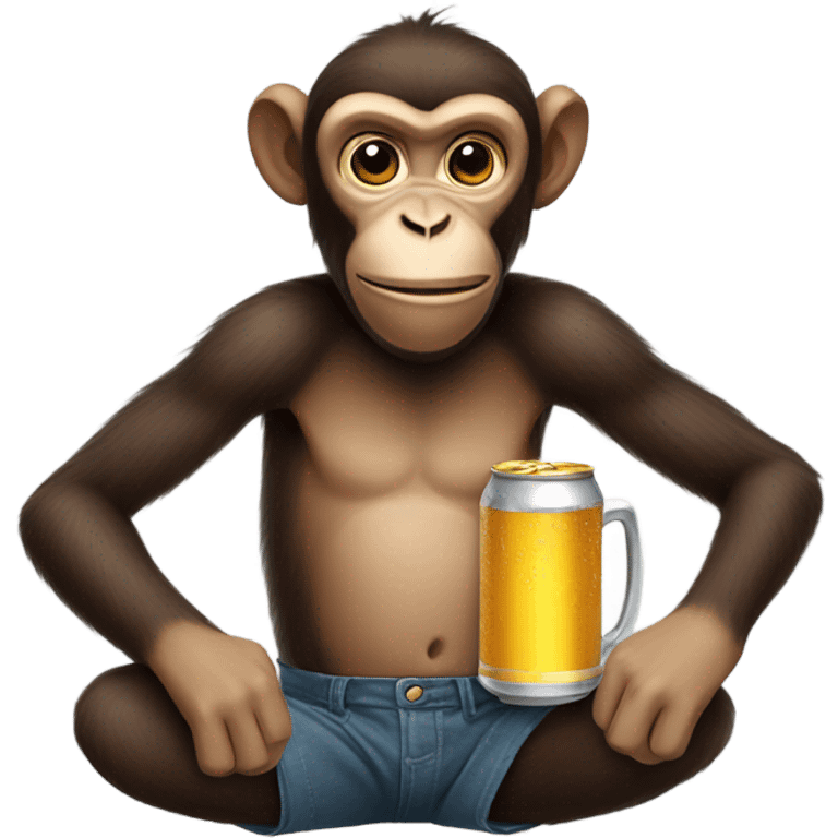 monkey holding a beer emoji