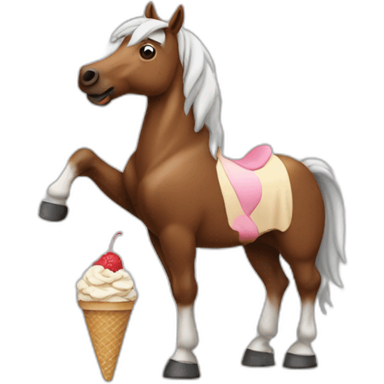 horse with ice cream emoji