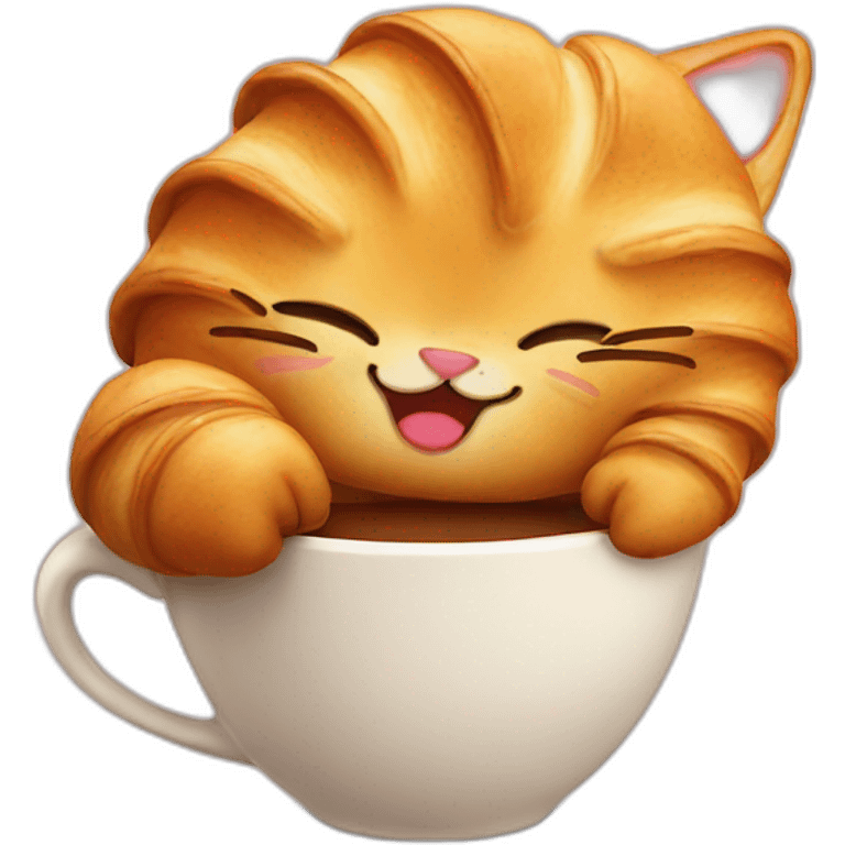 croissant with cat emoji