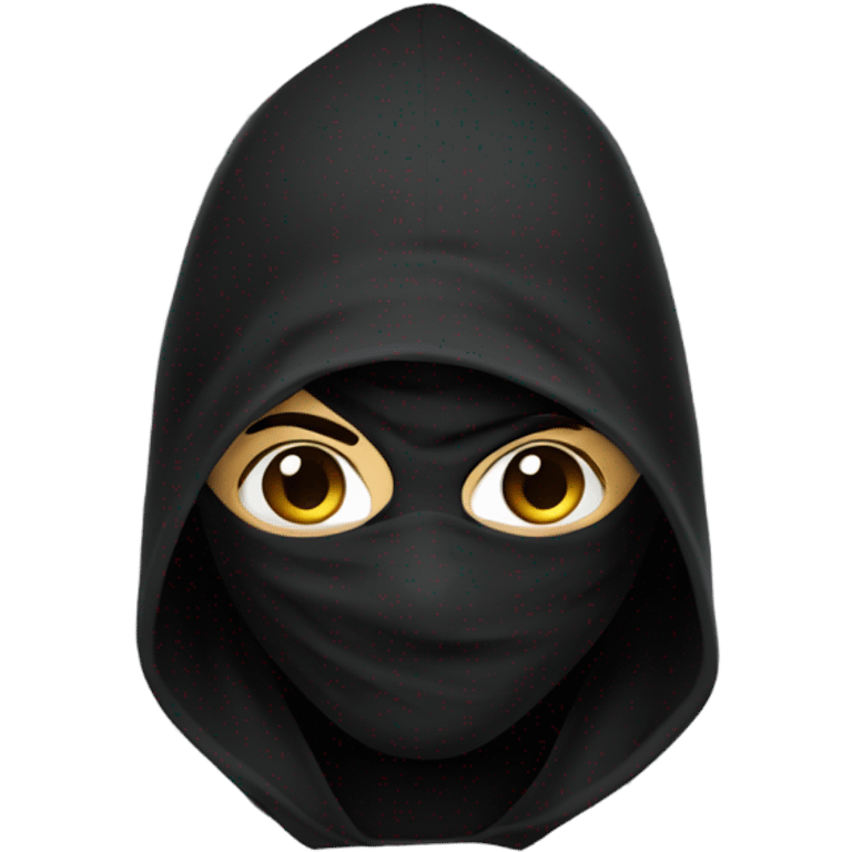 Ninja wearing black hoodie emoji