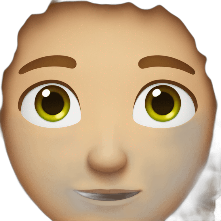 Male with brown hair and green eyes and a big round ear emoji