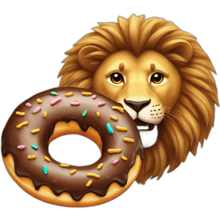 Donut and lion emoji