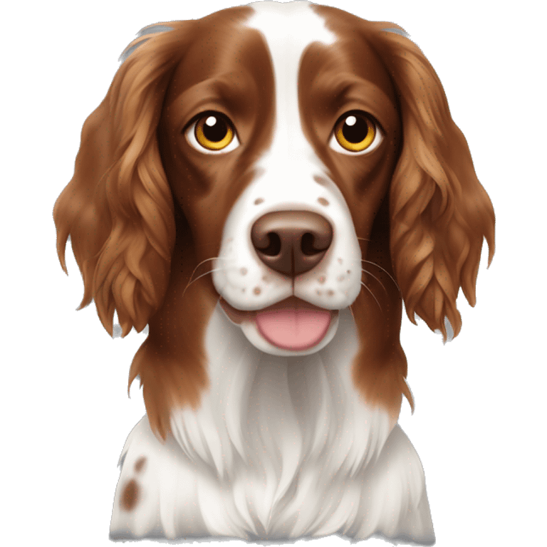 Long hair Brittany spaniel with spots emoji