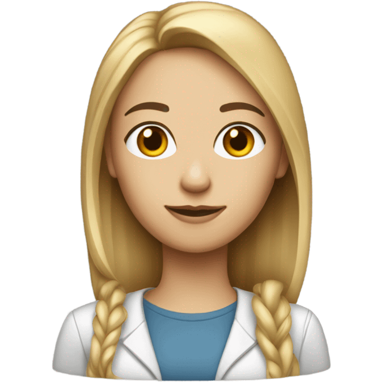 Computer science woman lighter skin and straight hair emoji