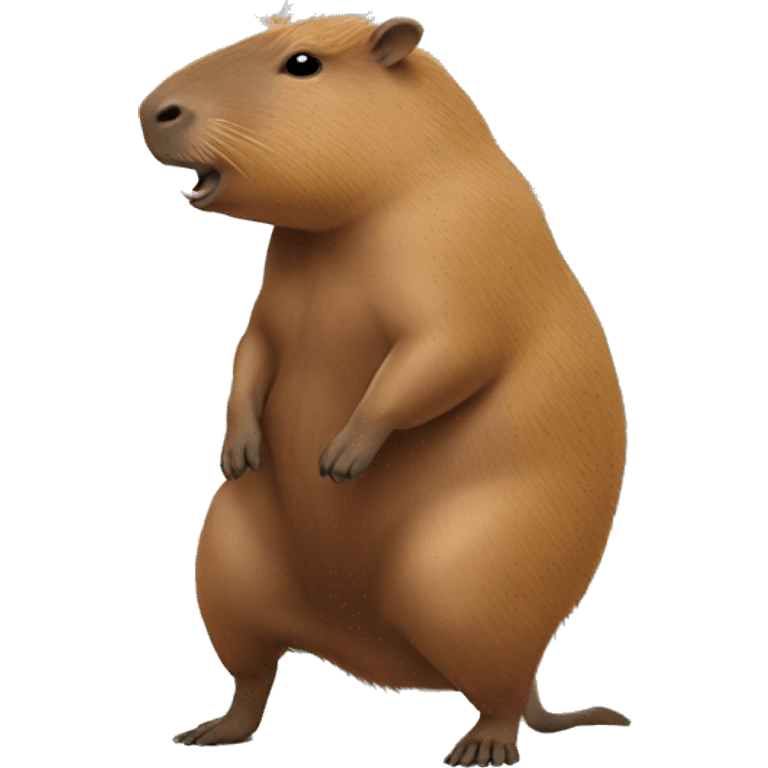 Realistic capybara twerking  emoji