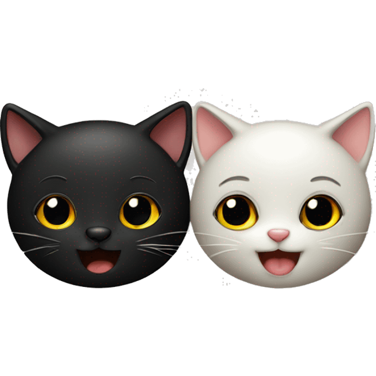 Two black kitties in love  emoji