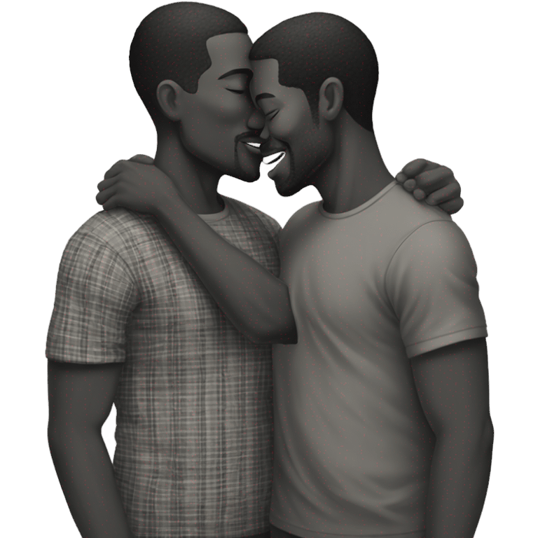 two black men kissing emoji