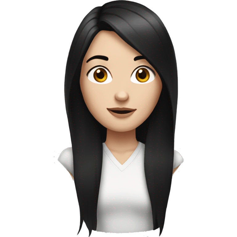 white girl with long black hair emoji