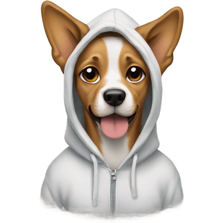 Dog wearing a hoodie emoji