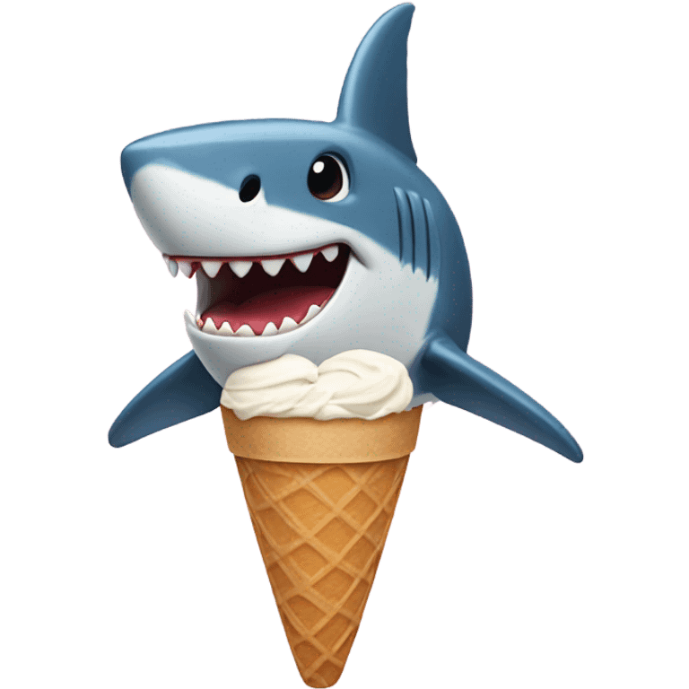 shark ice cream cone emoji