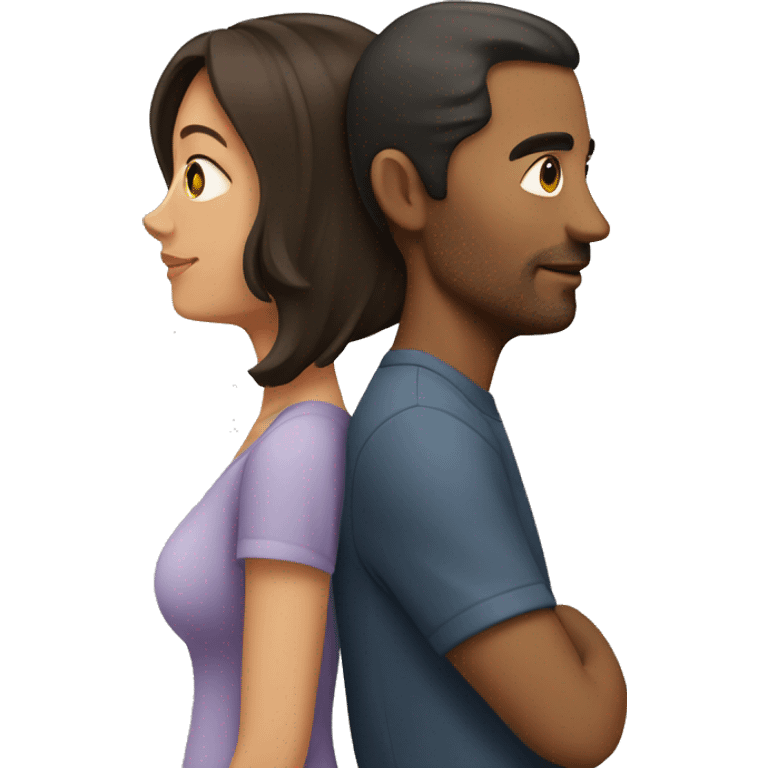 Brunette woman expecting with man emoji