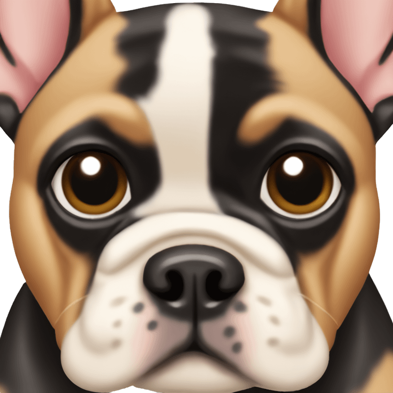 Black and tan French bulldog face emoji