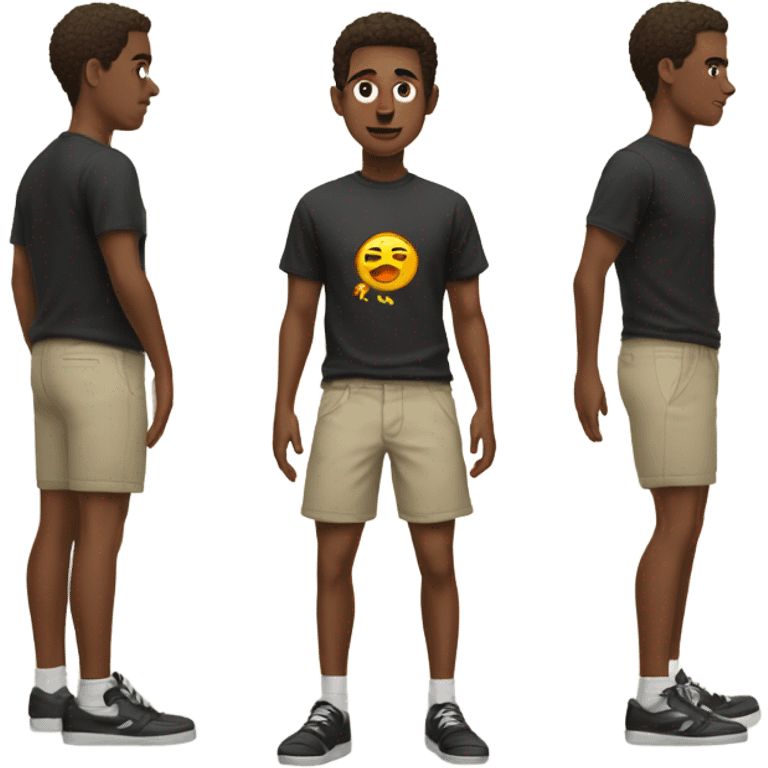 leprecauhn wearing a t-shirt shorts and black shoes emoji